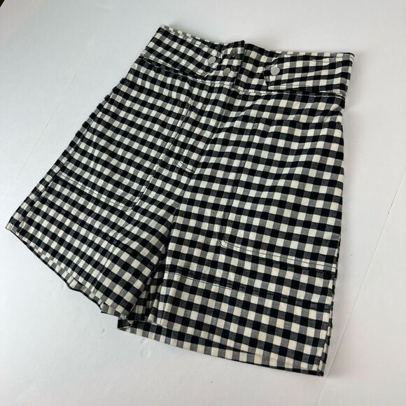 Sfera Collection Women's Black White Gingham High Waisted Duo Pocket Shorts Sz 4 - Picture 3 of 15